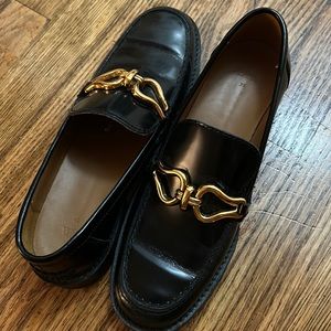ZARA loafers black harness flats sz 39 eur, 8 US womens